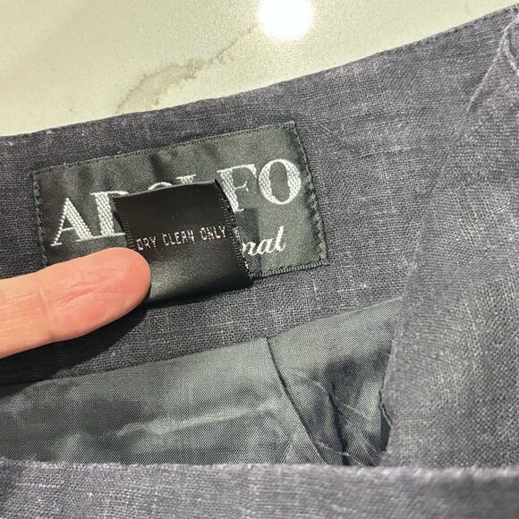 VTG Adolfo International | Women’s Black Linen Pencil Skirt Knee-Length Workwear - Picture 8 of 15